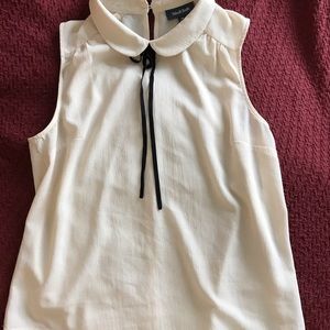 Retro Bow Tie Neck Crepe Peter Pan Collar